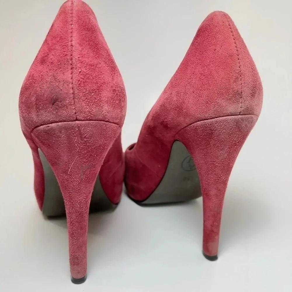 Ash Eloise Concealed Platform Dusty Rose Suede Court Shoe